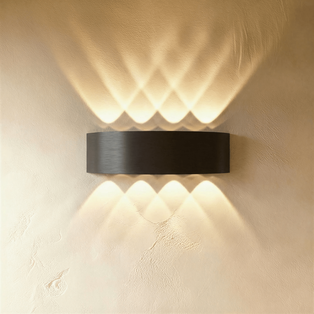 Applique murale LED étanche noire 10W à dix faisceaux