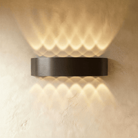 Applique murale LED étanche noire 12W à douze faisceaux