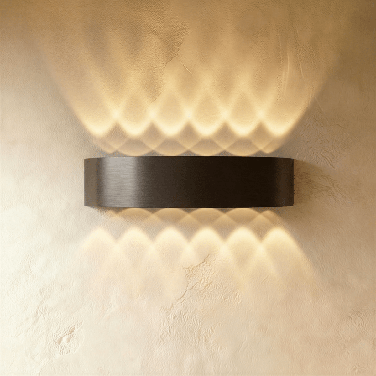 Applique murale LED étanche noire 12W à douze faisceaux