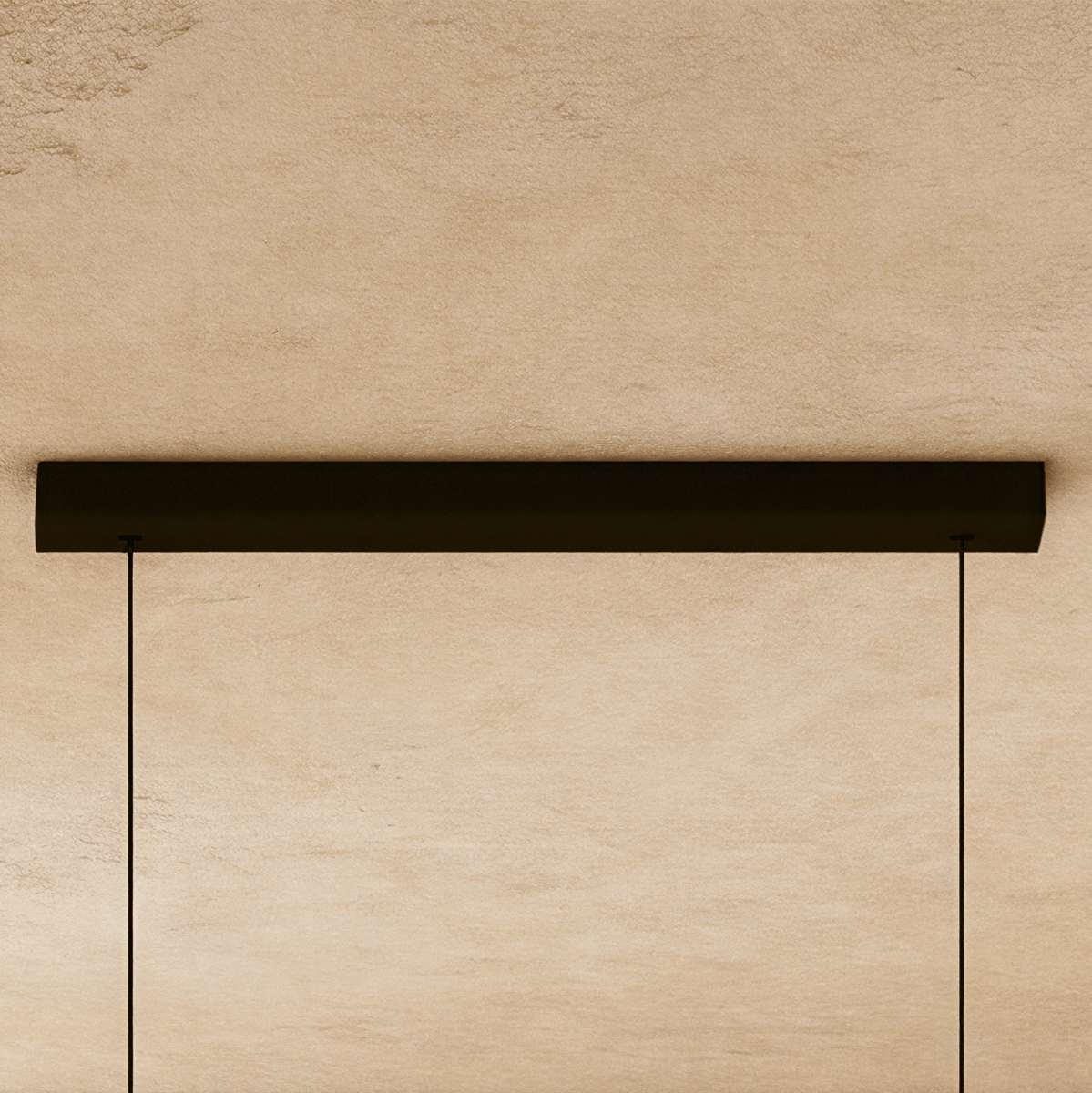 Barre de fixation au plafond du lustre design, finition noire