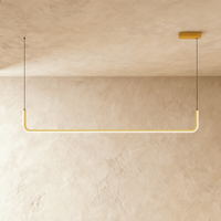 Lustre design linéaire doré, modèle simple