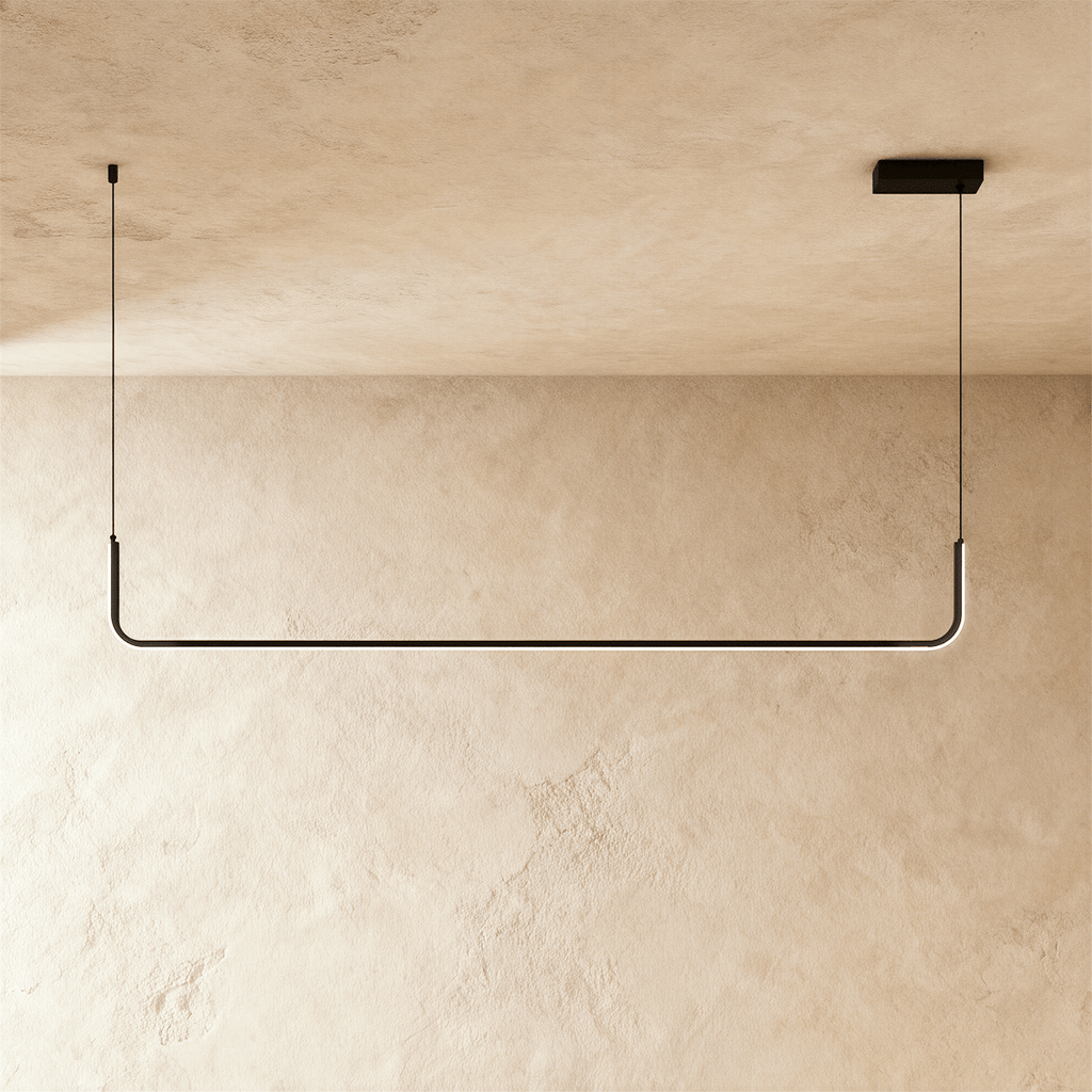 Lustre design linéaire noir, modèle simple