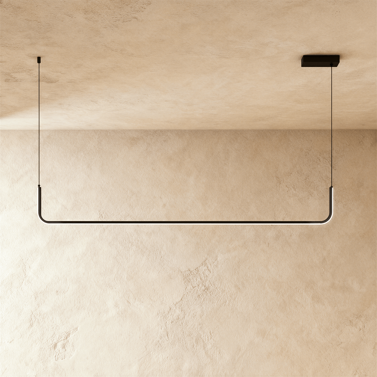 Lustre design linéaire noir, modèle simple