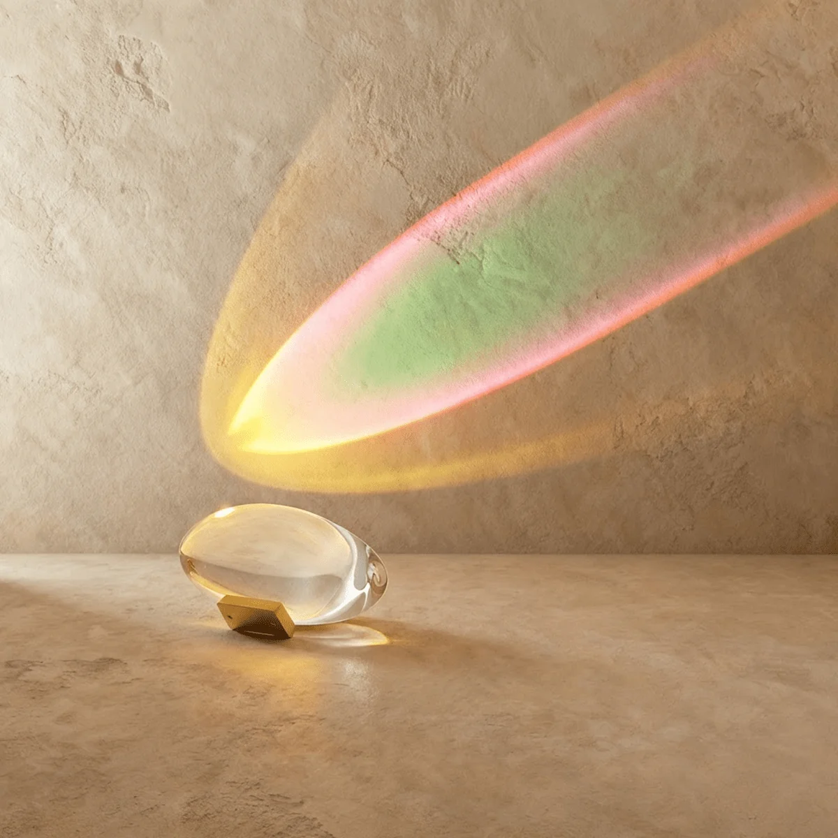 Lampe à Poser Projection Arc-En-Ciel en Cristal