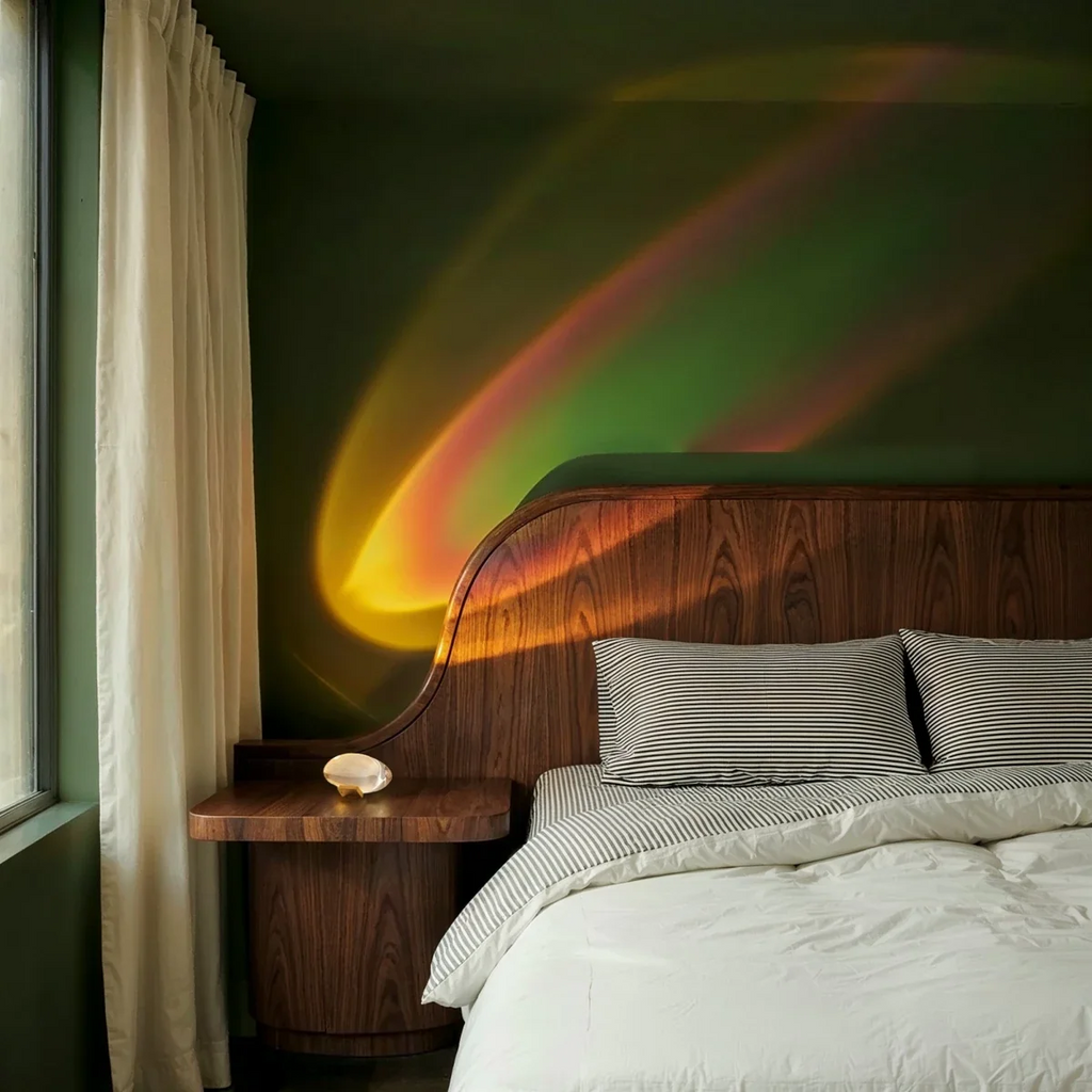 Lampe à Poser Projection Arc-En-Ciel en Cristal