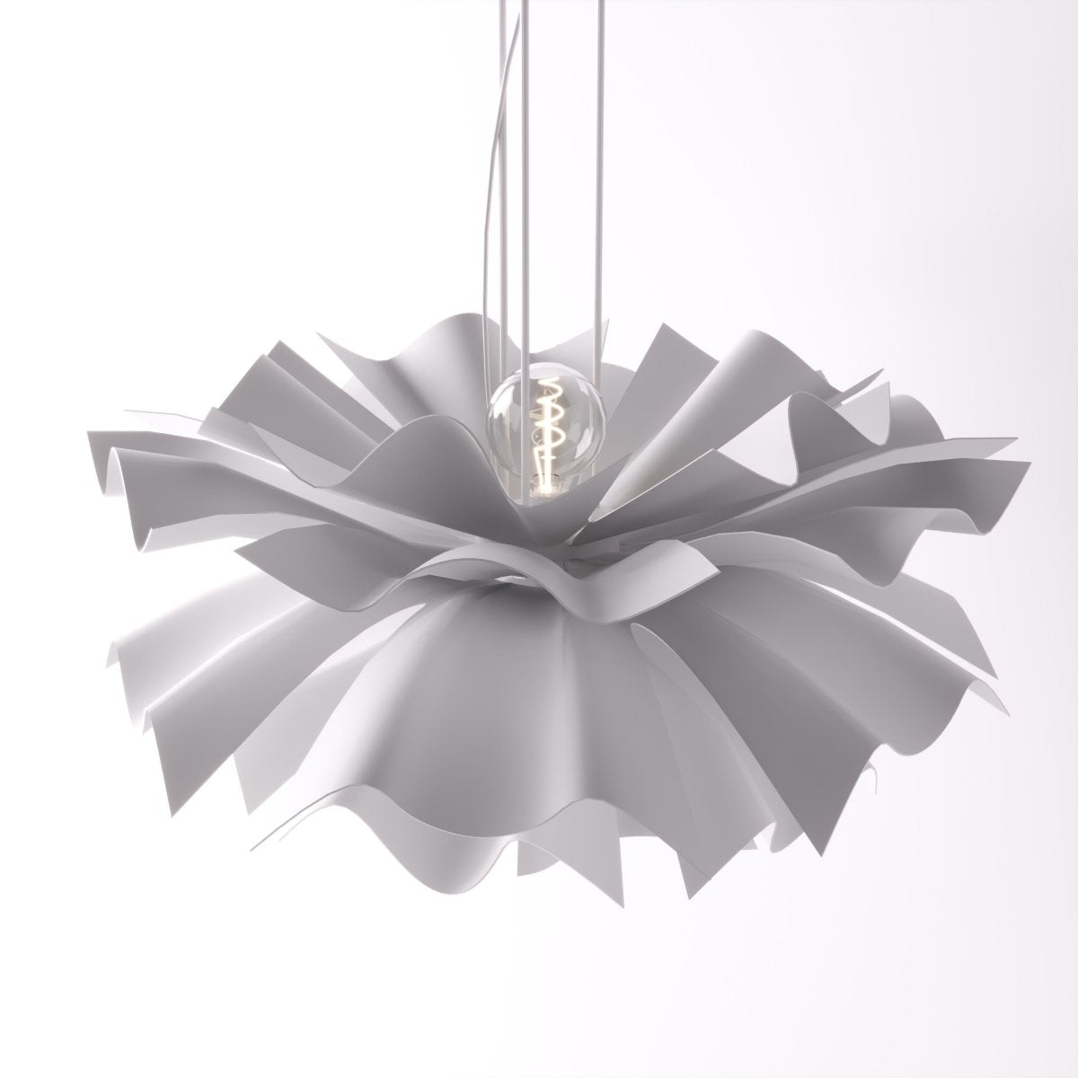 Structure du lustre design fleur avec ampoule LED apparente