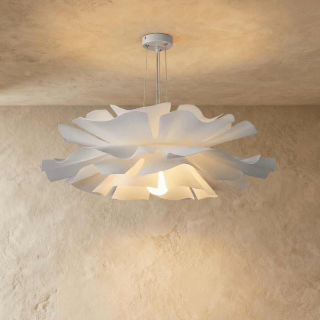 Lustre design fleur modèle A 70 cm aux vagues blanches