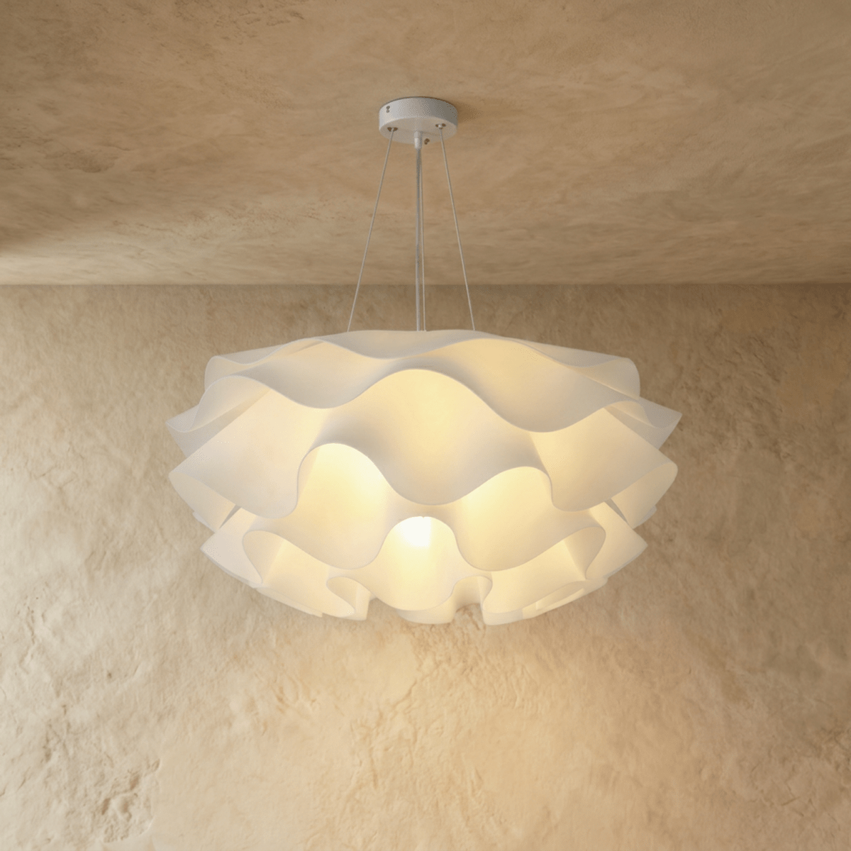 Lustre design fleur modèle B 50 cm aux volutes généreuses