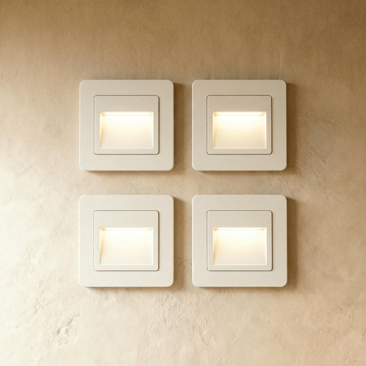Lot de 4 spots encastrables blancs pour éclairage escalier