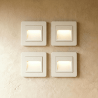 Lot de 4 spots encastrables blancs pour éclairage escalier