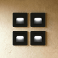 Lot de 4 spots encastrables noirs pour éclairage escalier