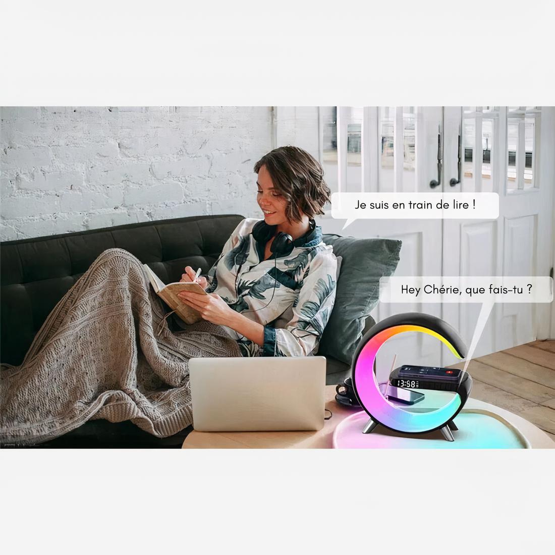 Lampe Réveil Bluetooth et Induction - Opale Image