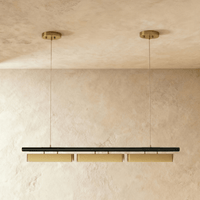 Lustre led 3 têtes avec double platine ronde en laiton
