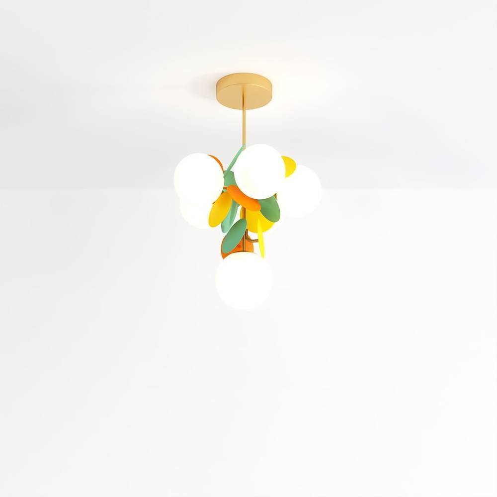 Lustre moderne multicolore à six têtes