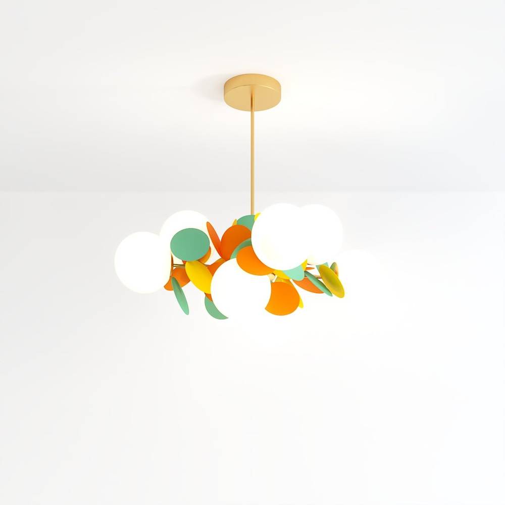 Lustre moderne multicolore à huit têtes