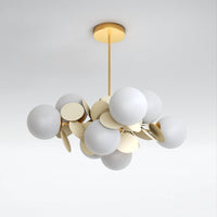 Lustre moderne gris à sphères et disques assortis