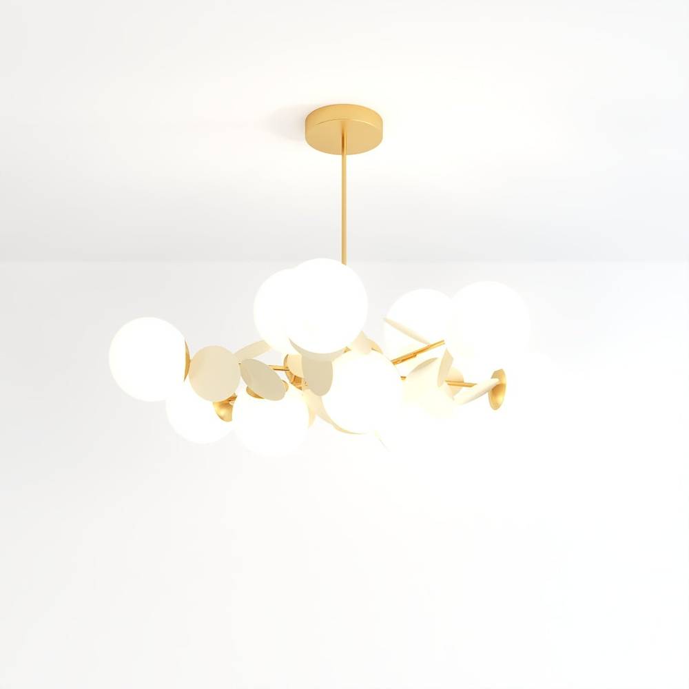 Lustre moderne blanc à douze têtes