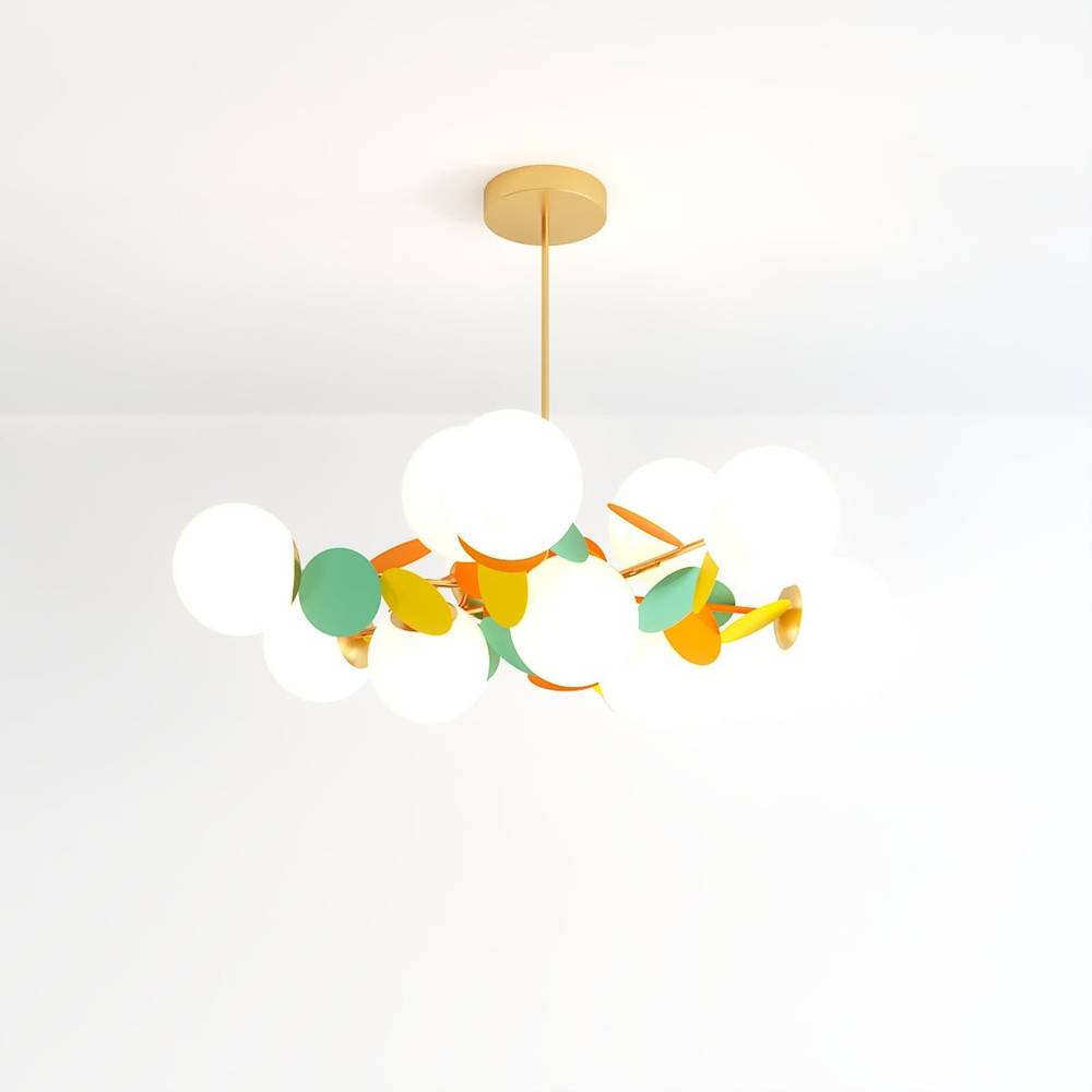 Lustre moderne multicolore à douze têtes