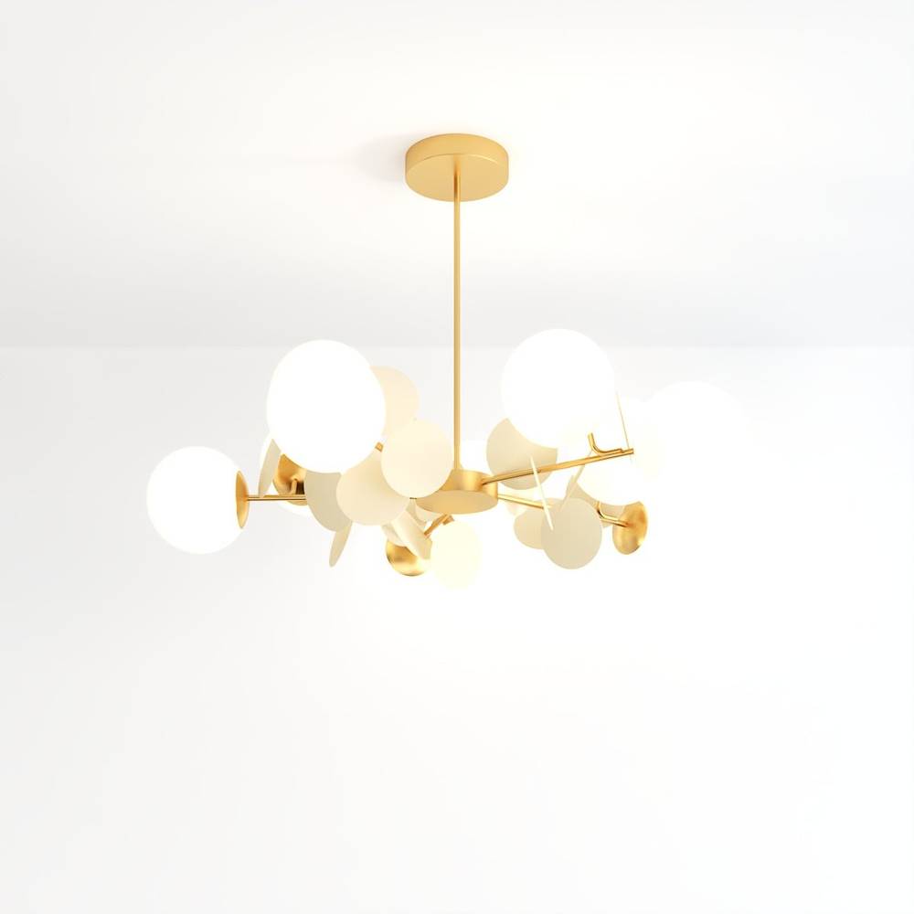 Lustre moderne blanc à dix têtes