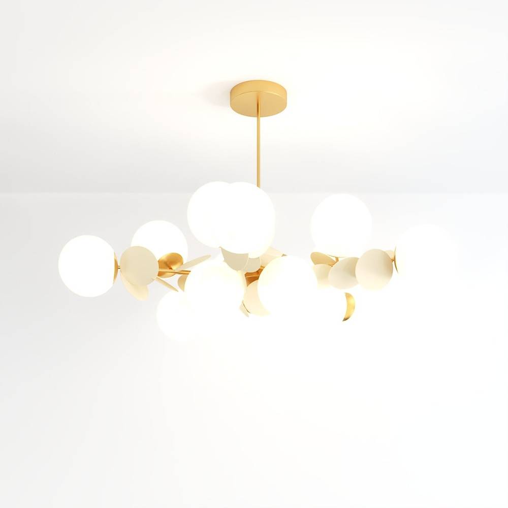 Lustre moderne blanc à quinze têtes