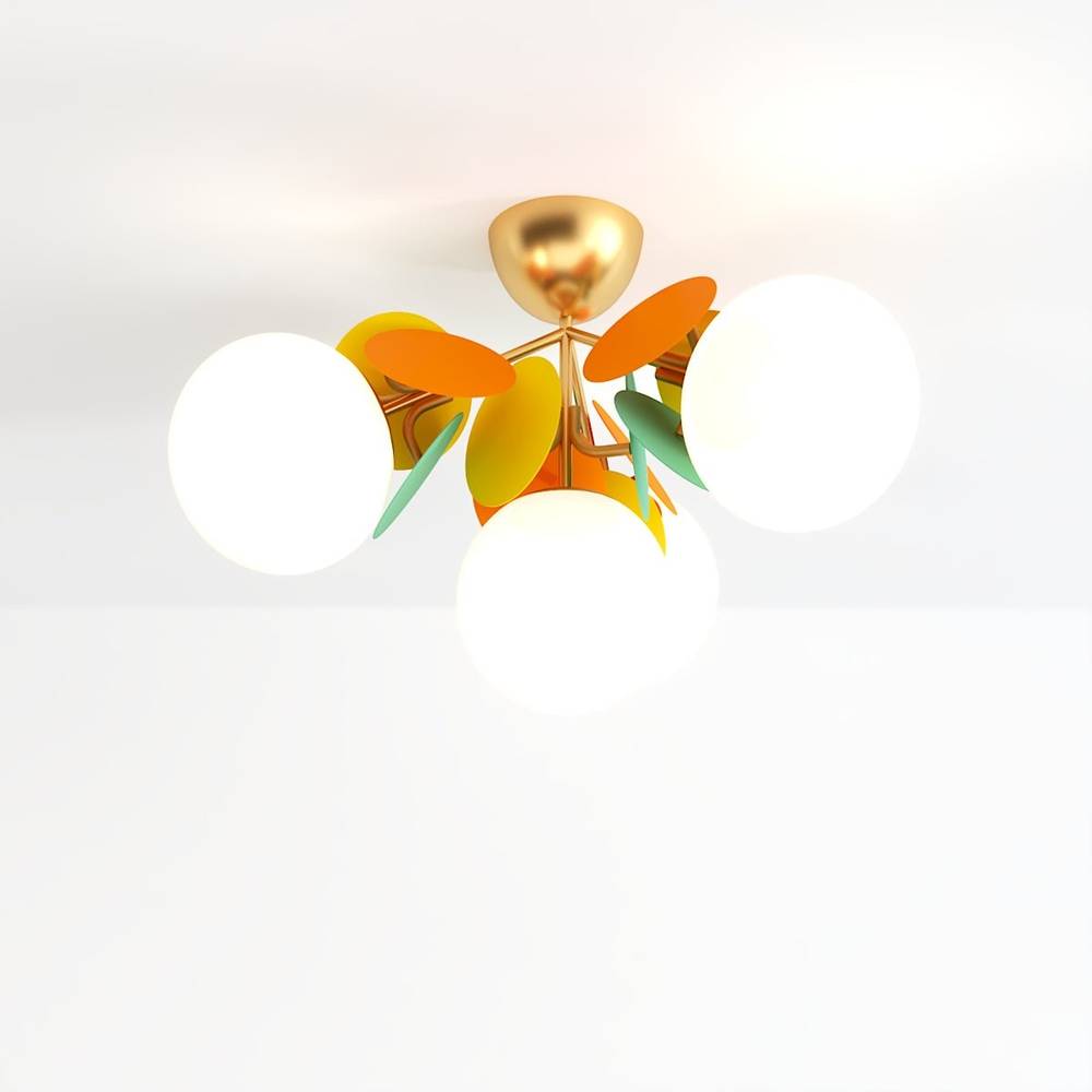 Lustre moderne multicolore à quatre têtes