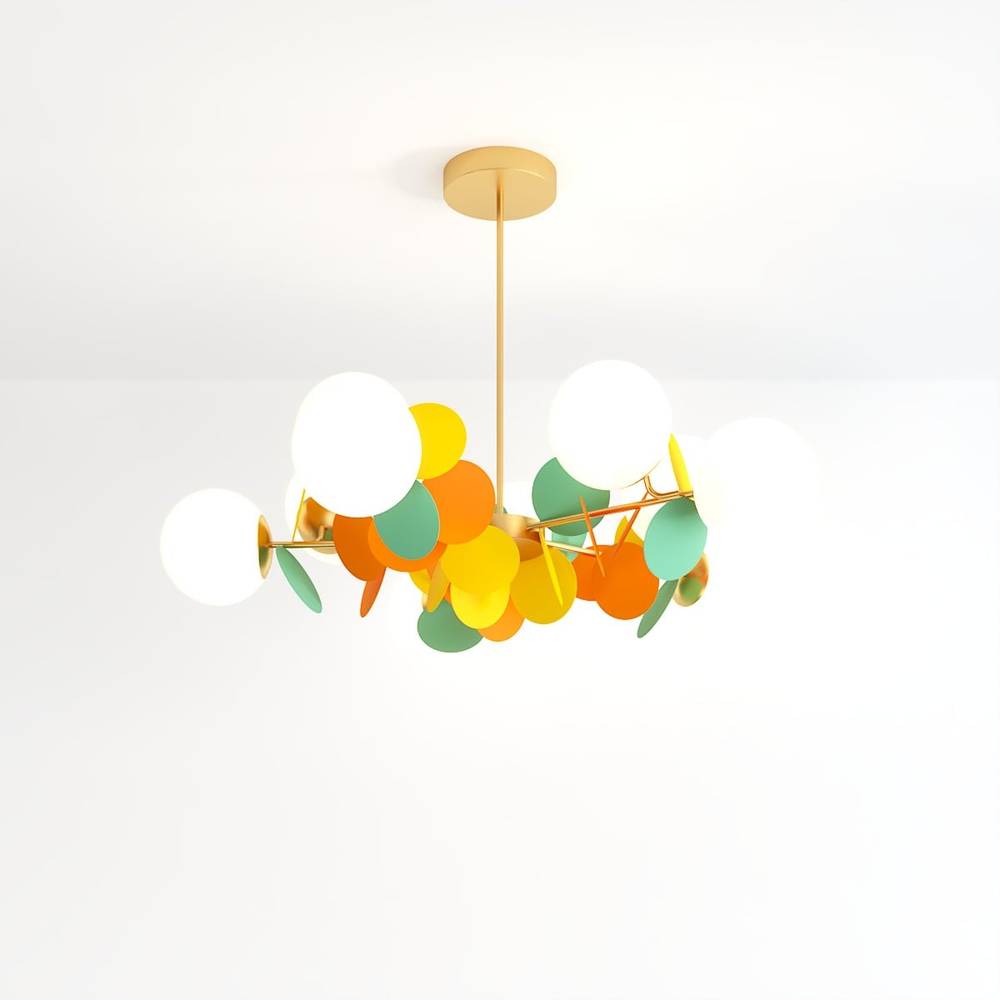 Lustre moderne multicolore à dix têtes