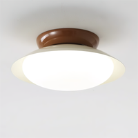 Plafonnier LED vintage marron et beige, diffuseur pleine puissance