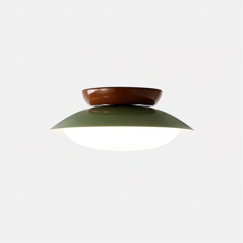 Plafonnier LED vintage coloris marron et vert