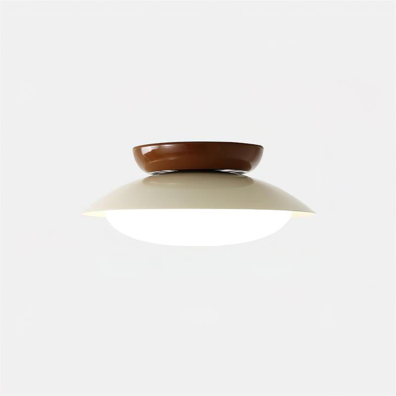 Plafonnier LED vintage coloris marron et beige