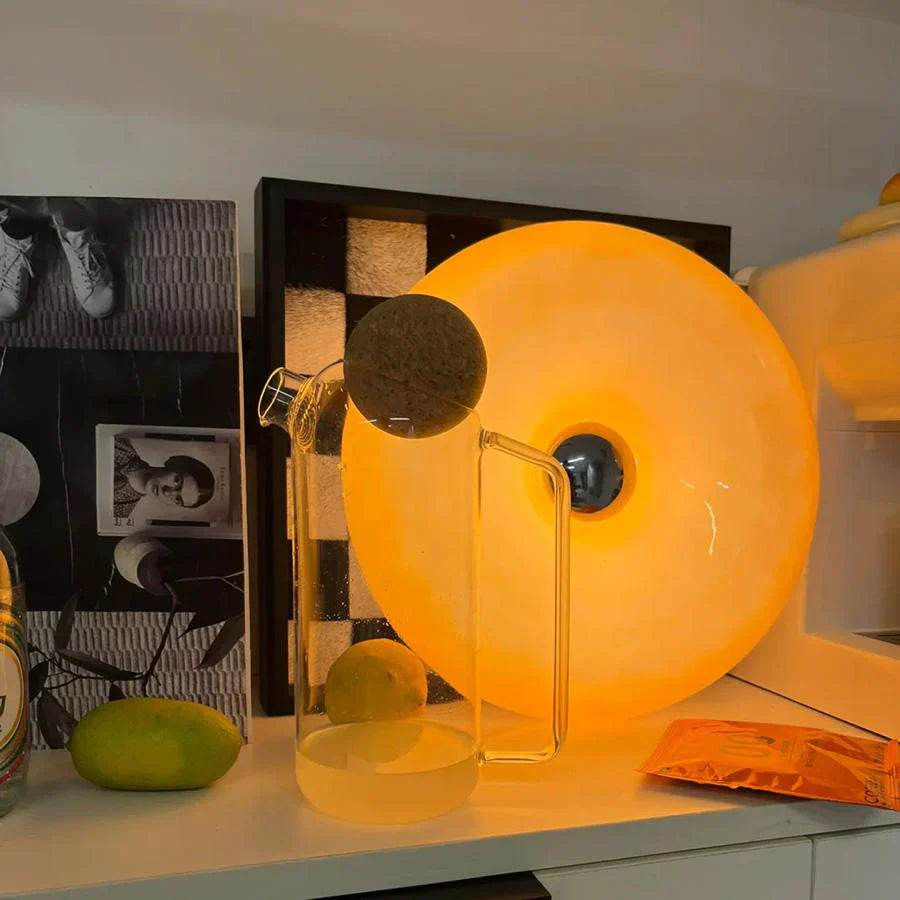 Lampe de chevet Vintage Donut en Verre - Opale
