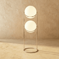 Lampadaire design haut à deux étages finition argentée