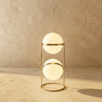 Lampadaire design à deux étages finition laiton