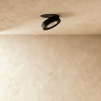 Spot encastrable orientable noir replié à fleur de plafond