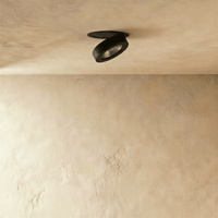 Spot encastrable orientable noir éteint, tête basculée