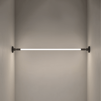 Applique murale LED linéaire noire avec supports muraux, lumière blanche