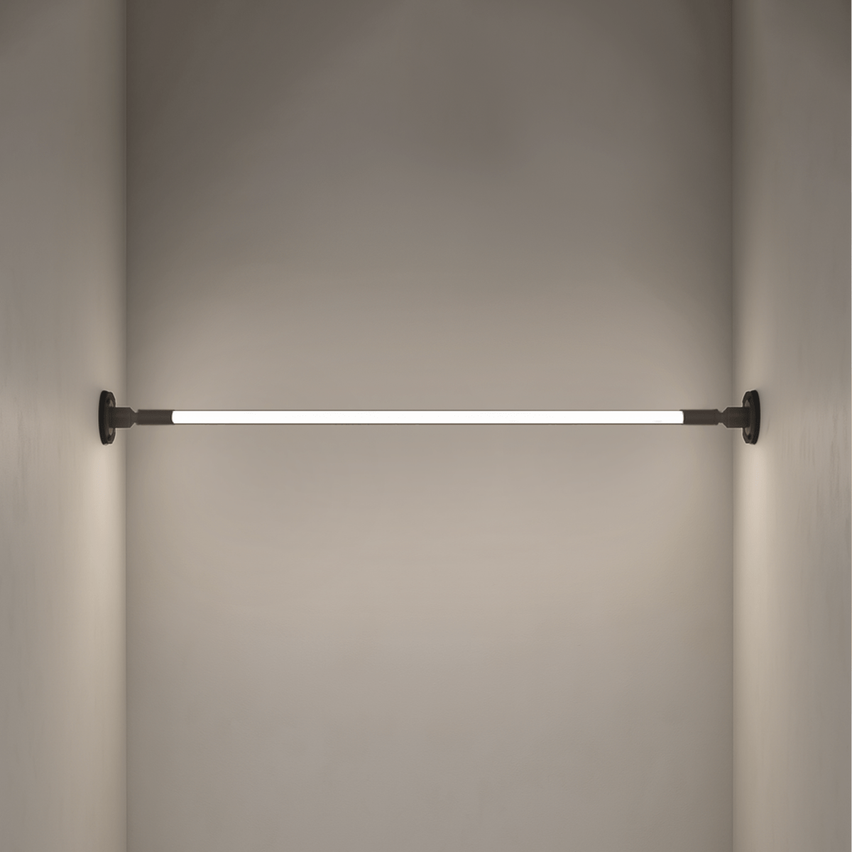 Applique murale LED linéaire noire avec supports muraux, lumière blanche