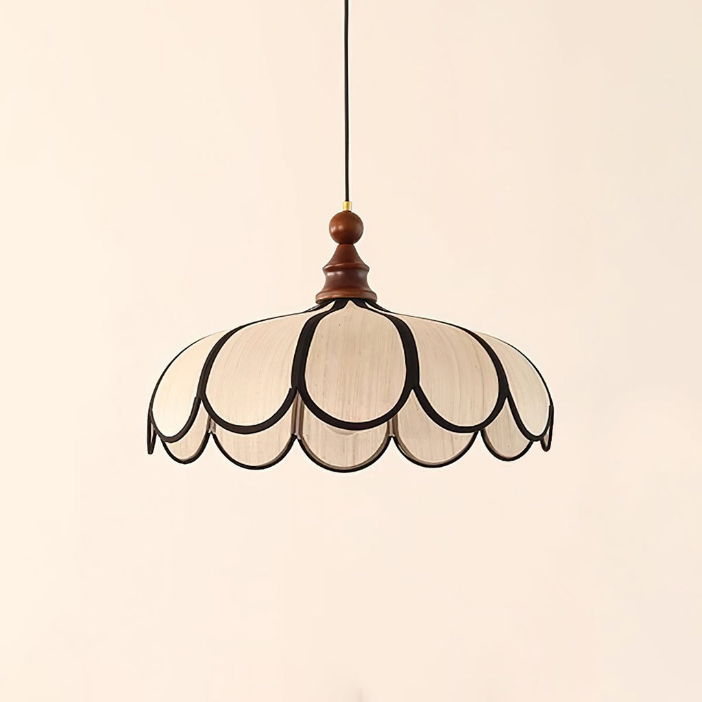 Suspension en fibre naturelle et bois, diamètre 40 cm