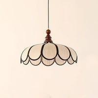 Suspension en fibre naturelle et bois, diamètre 40 cm