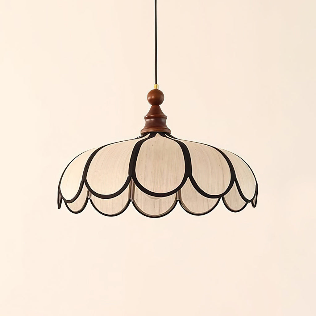 Suspension en fibre naturelle et bois, diamètre 50 cm