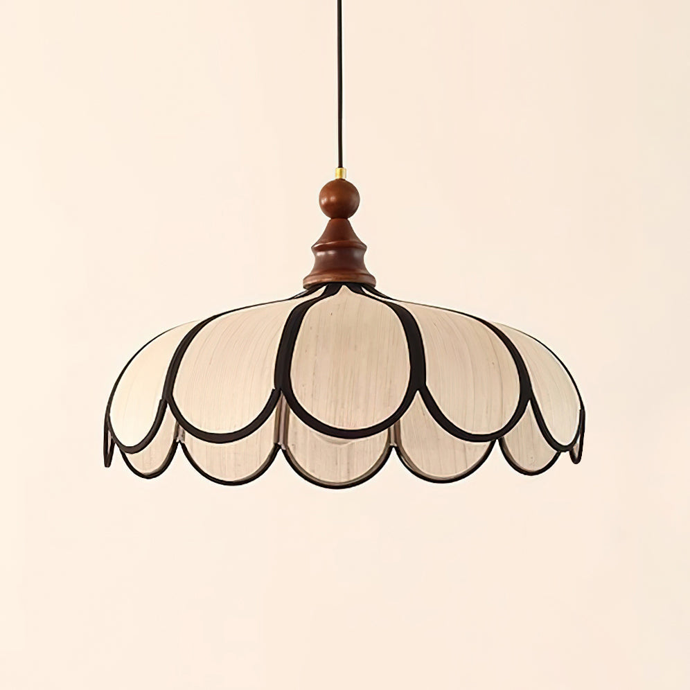 Suspension en fibre naturelle et bois, diamètre 60 cm