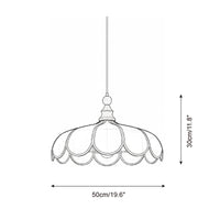 Schéma des dimensions de la suspension, 50 cm de diamètre et 30 cm de hauteur