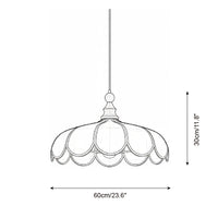 Schéma des dimensions de la suspension, 60 cm de diamètre et 30 cm de hauteur