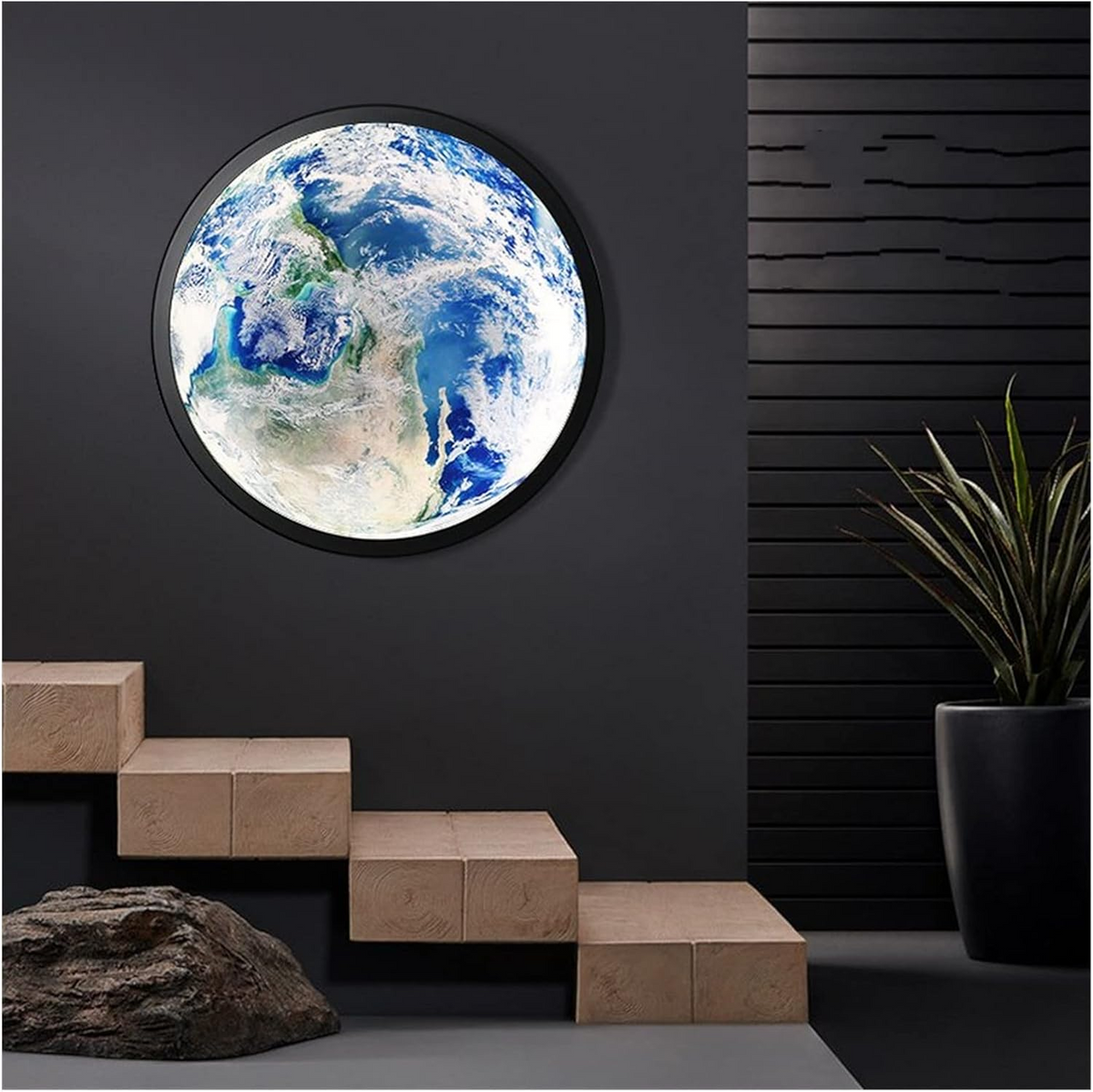 Applique Murale Pleine Lune et Terre 3D LED - section Image