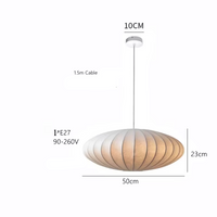 Lampe de Chevet Suspendue en Soie Plissée Asiatique