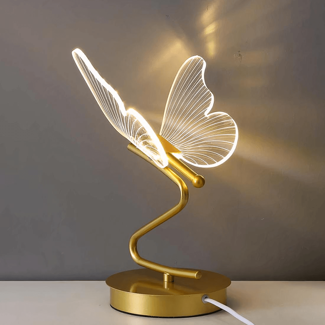 Lampe de chevet Papillon dorée LED - Opale Image
