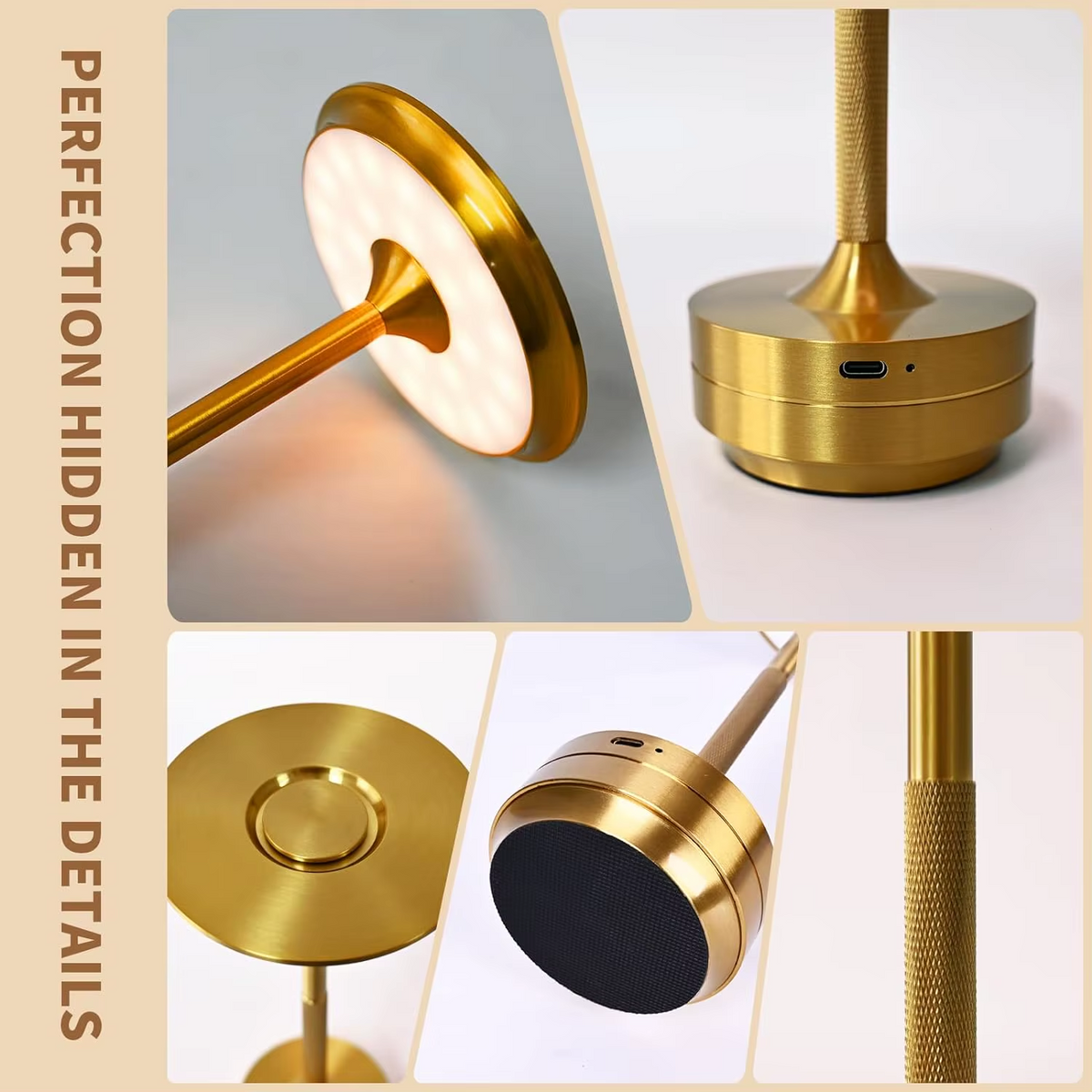 Lampe de chevet Sans fil Rechargeable et Tactile à LED - section Image