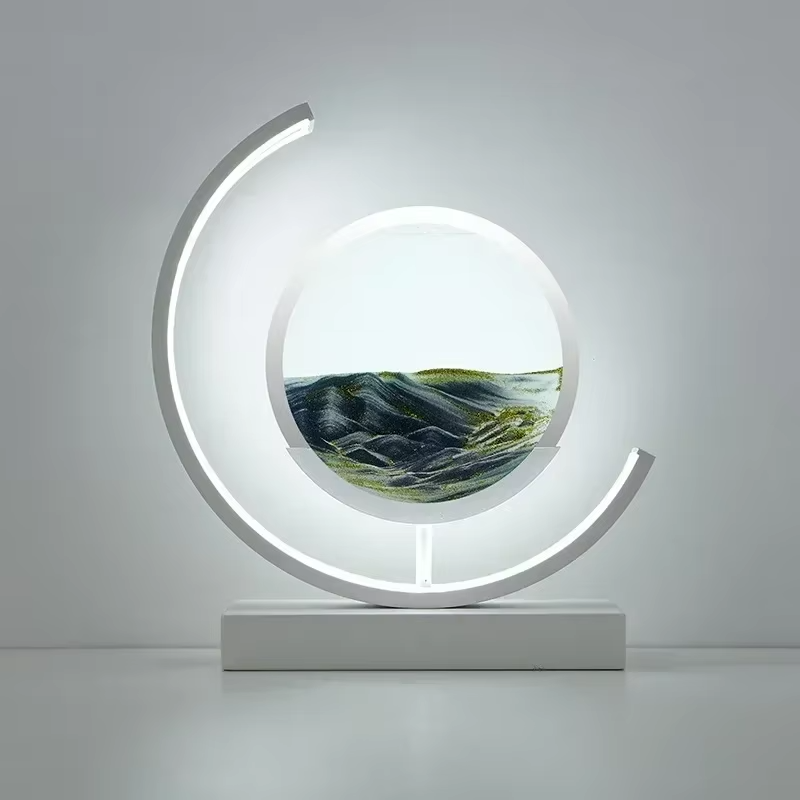 Lampe Sablier 3D Apaisante LED - Opale