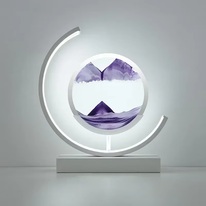 Lampe Sablier 3D Apaisante LED - Opale