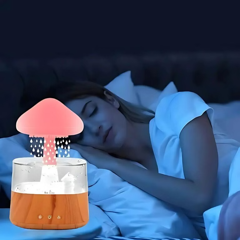 Lampe petit Champignon humidificateur d’air avec pluie apaisante - section Image