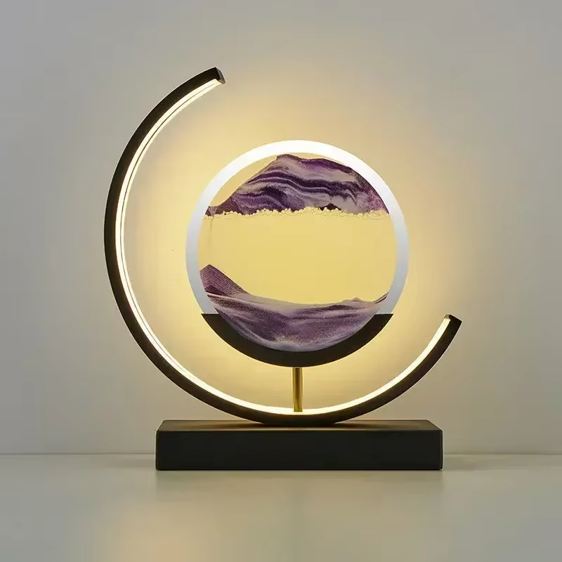 Lampe Sablier 3D Apaisante LED - Opale
